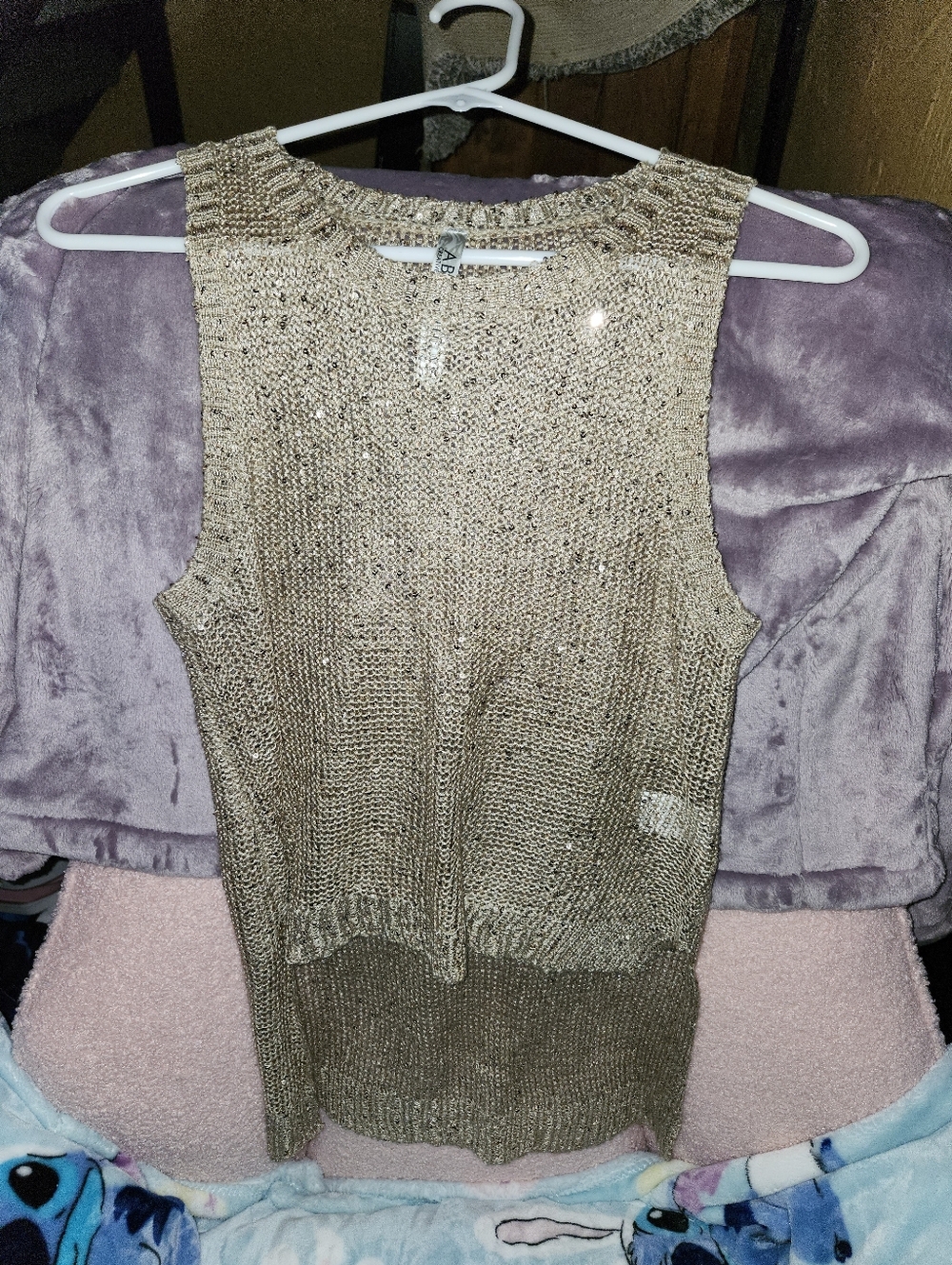 Absolutely Creative Worldwide Metallic Sequened Tank Top